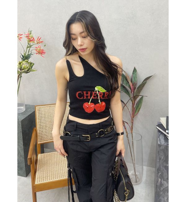 EVRIS「ダブルチェーンワンショルトップス」|キャミソール|