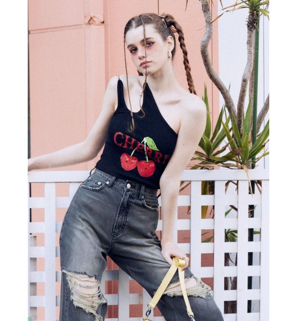 EVRIS「ダブルチェーンワンショルトップス」|キャミソール|