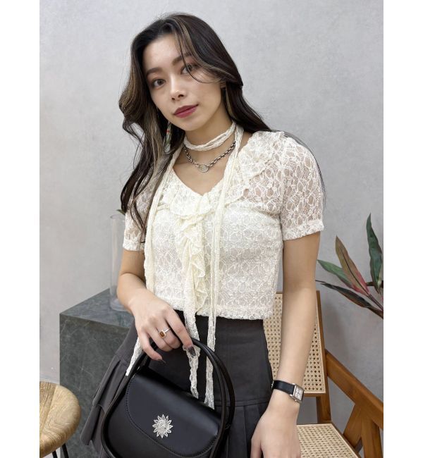 EVRIS「チョーカーレーストップス」|Tシャツ・カットソー|