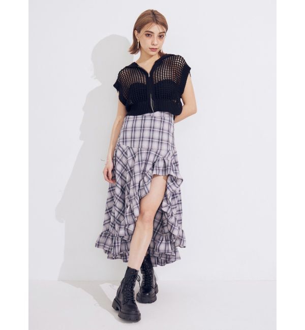 EVRIS「メッシュジップアップニットベスト」|ニット・セーター|