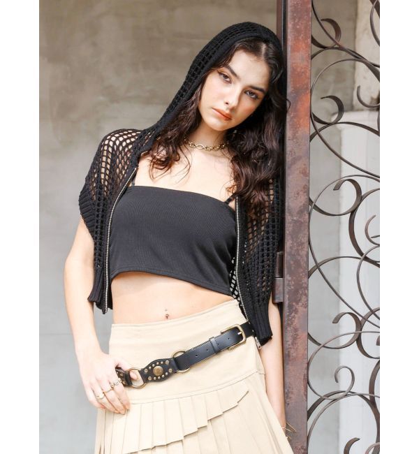 EVRIS「メッシュジップアップニットベスト」|ニット・セーター|