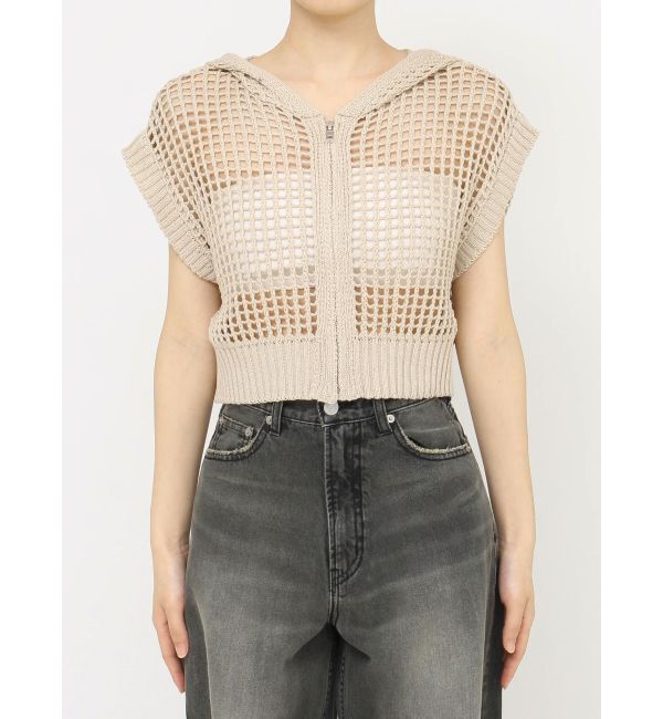 EVRIS「メッシュジップアップニットベスト」|ニット・セーター|