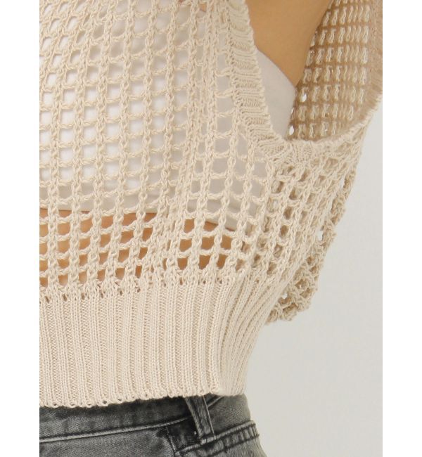 EVRIS「メッシュジップアップニットベスト」|ニット・セーター|