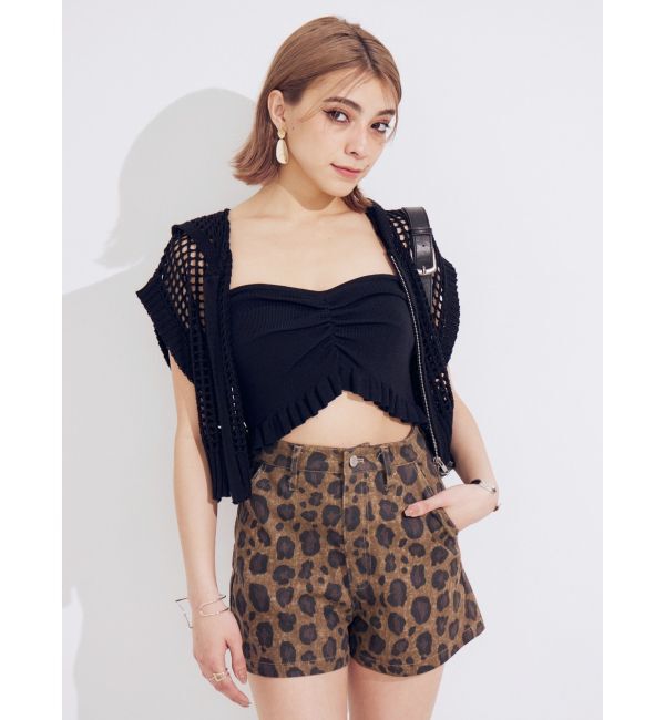 EVRIS「メッシュジップアップニットベスト」|ニット・セーター|