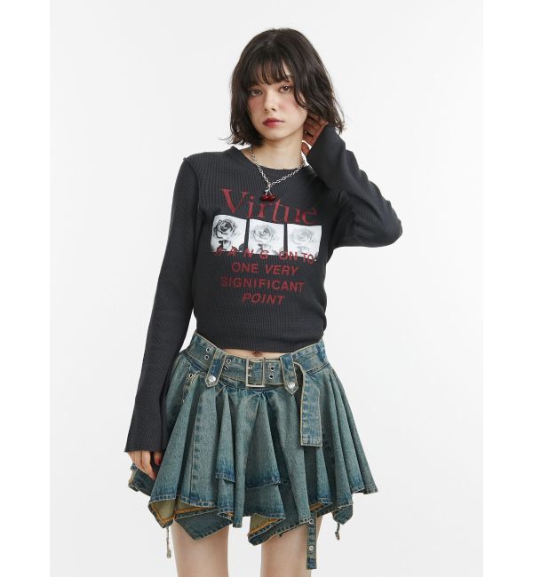 jouetie「グランジワッフルロンT」|Tシャツ・カットソー|