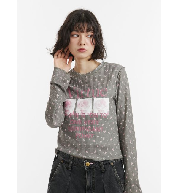 jouetie「グランジワッフルロンT」|Tシャツ・カットソー|