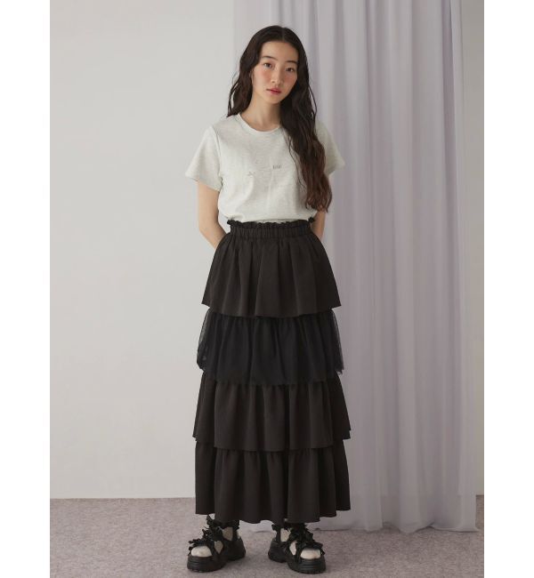 merry jenny「チュールドッキングティアードスカート」|スカート|