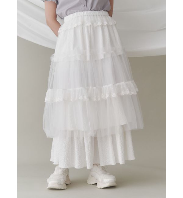 merry jenny「チュールドッキングティアードスカート」|スカート|