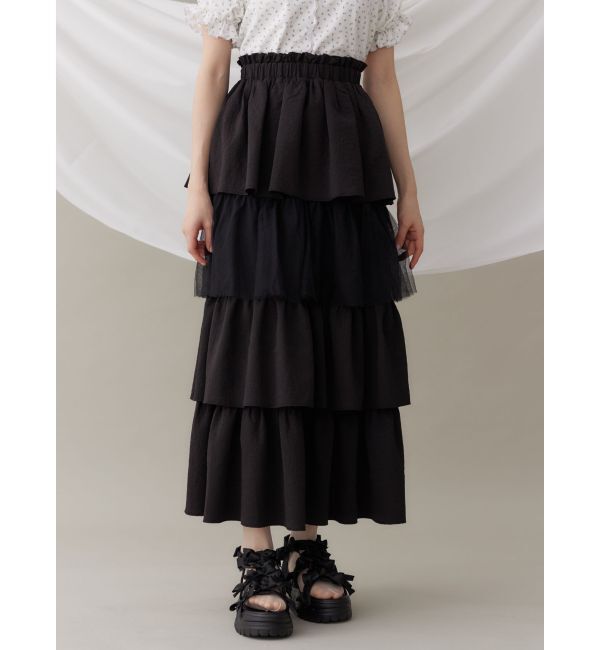merry jenny「チュールドッキングティアードスカート」|スカート|