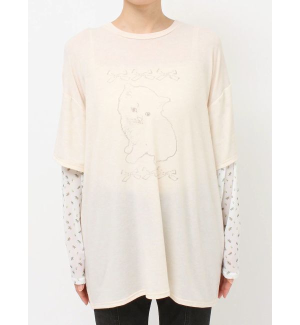 merry jenny「cat ribbonレイヤードロンT」|Tシャツ・カットソー|
