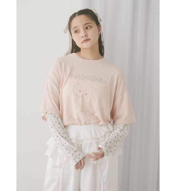 merry jenny「cat ribbonレイヤードロンT」|Tシャツ・カットソー|