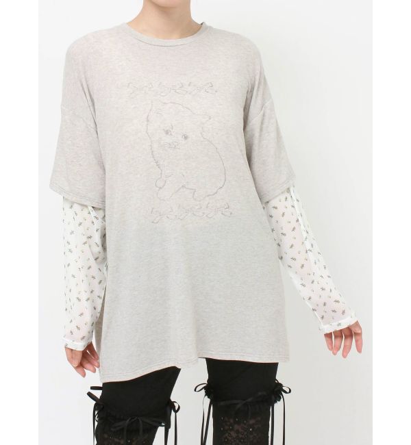 merry jenny「cat ribbonレイヤードロンT」|Tシャツ・カットソー|