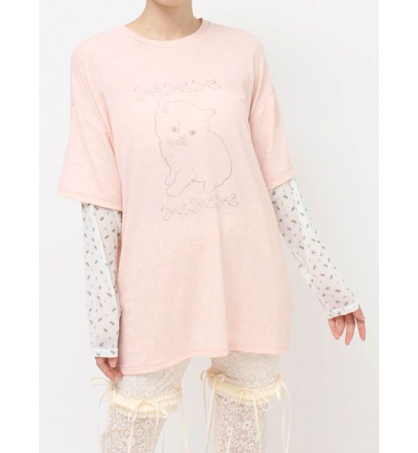 merry jenny「cat ribbonレイヤードロンT」|Tシャツ・カットソー|