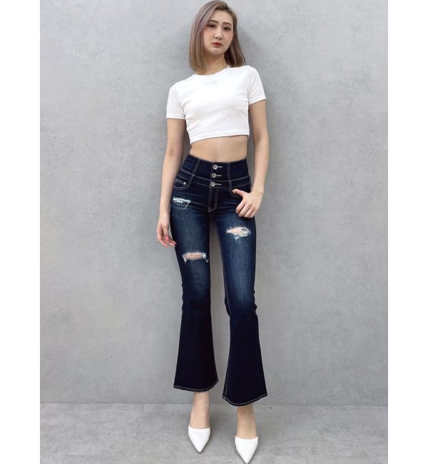 GYDA「BACK OPEN bijou heartトップス」|Tシャツ・カットソー|