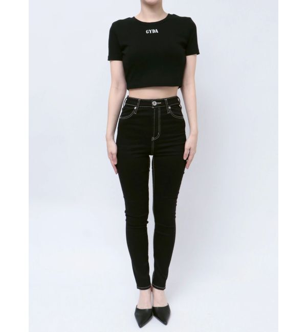 GYDA「BACK OPEN bijou heartトップス」|Tシャツ・カットソー|