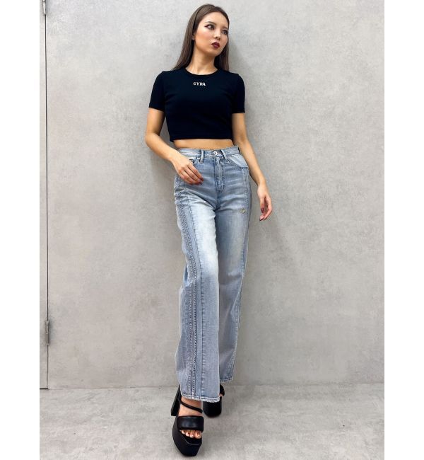 GYDA「BACK OPEN bijou heartトップス」|Tシャツ・カットソー|