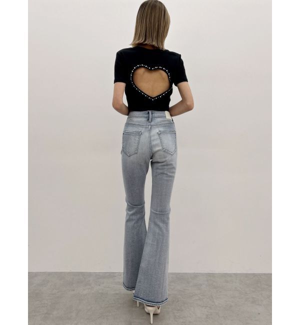 GYDA「BACK OPEN bijou heartトップス」|Tシャツ・カットソー|