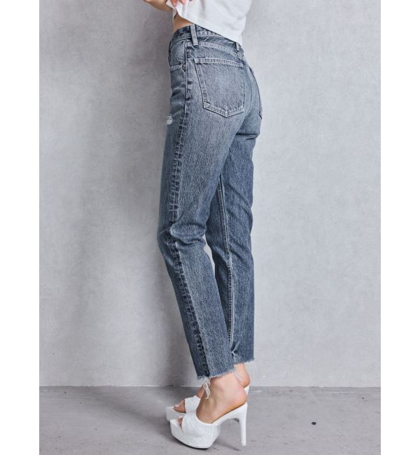 GYDA「ハイウエストVintage Edge ダメージストレートデニムパンツ」|デニム|