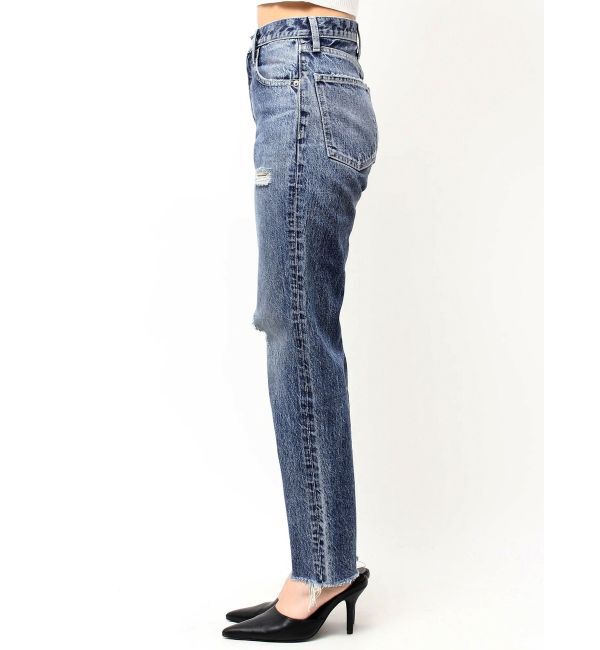 GYDA「ハイウエストVintage Edge ダメージストレートデニムパンツ」|デニム|