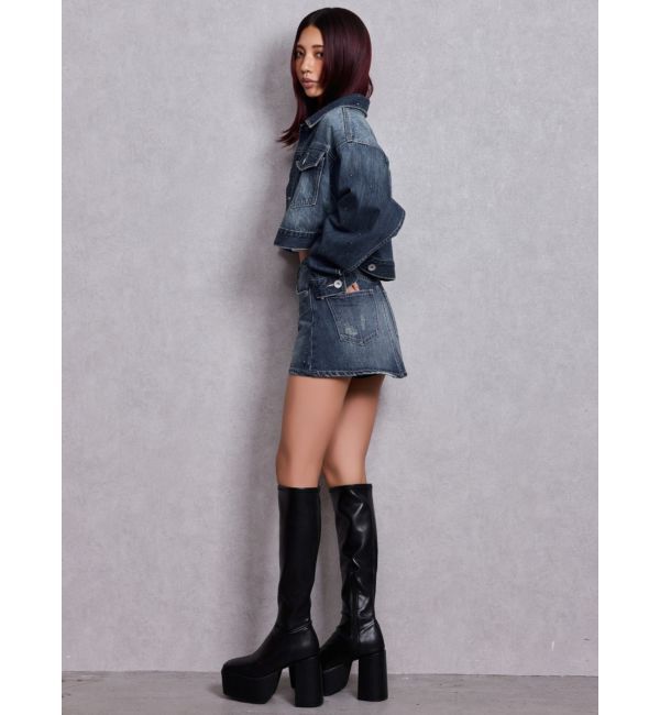 GYDA「GD MOLD bijouデニムショートＧジャン」|デニムジャケット|