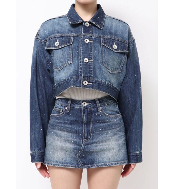 GYDA「GD MOLD bijouデニムショートＧジャン」|デニムジャケット|