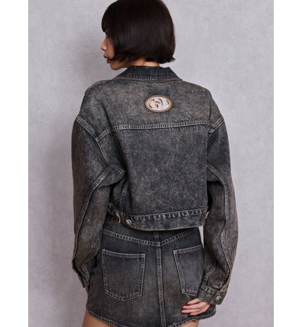 GYDA「GD MOLD bijouデニムショートＧジャン」|デニムジャケット|