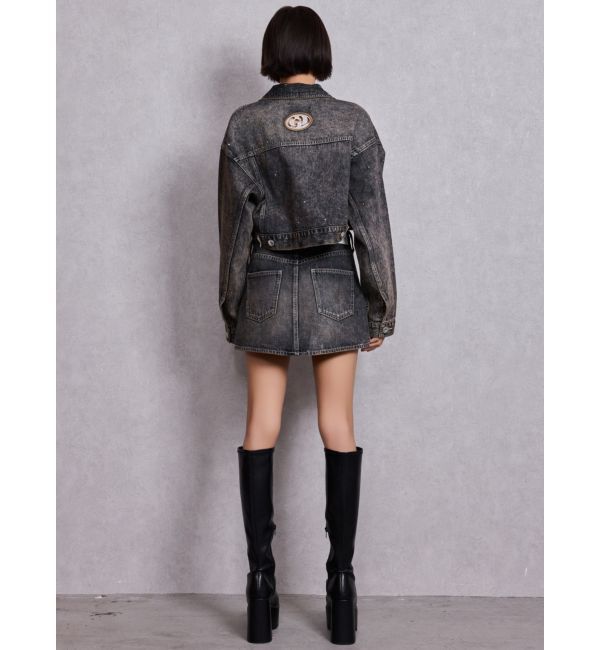 GYDA「GD MOLD bijouデニムショートＧジャン」|デニムジャケット|