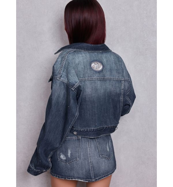 GYDA「GD MOLD bijouデニムショートＧジャン」|デニムジャケット|