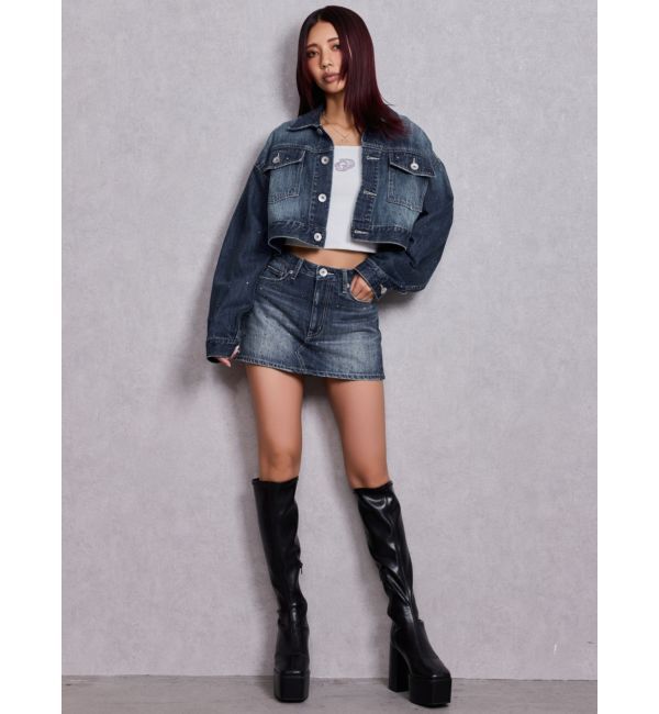 GYDA「GD MOLD bijouデニムショートＧジャン」|デニムジャケット|