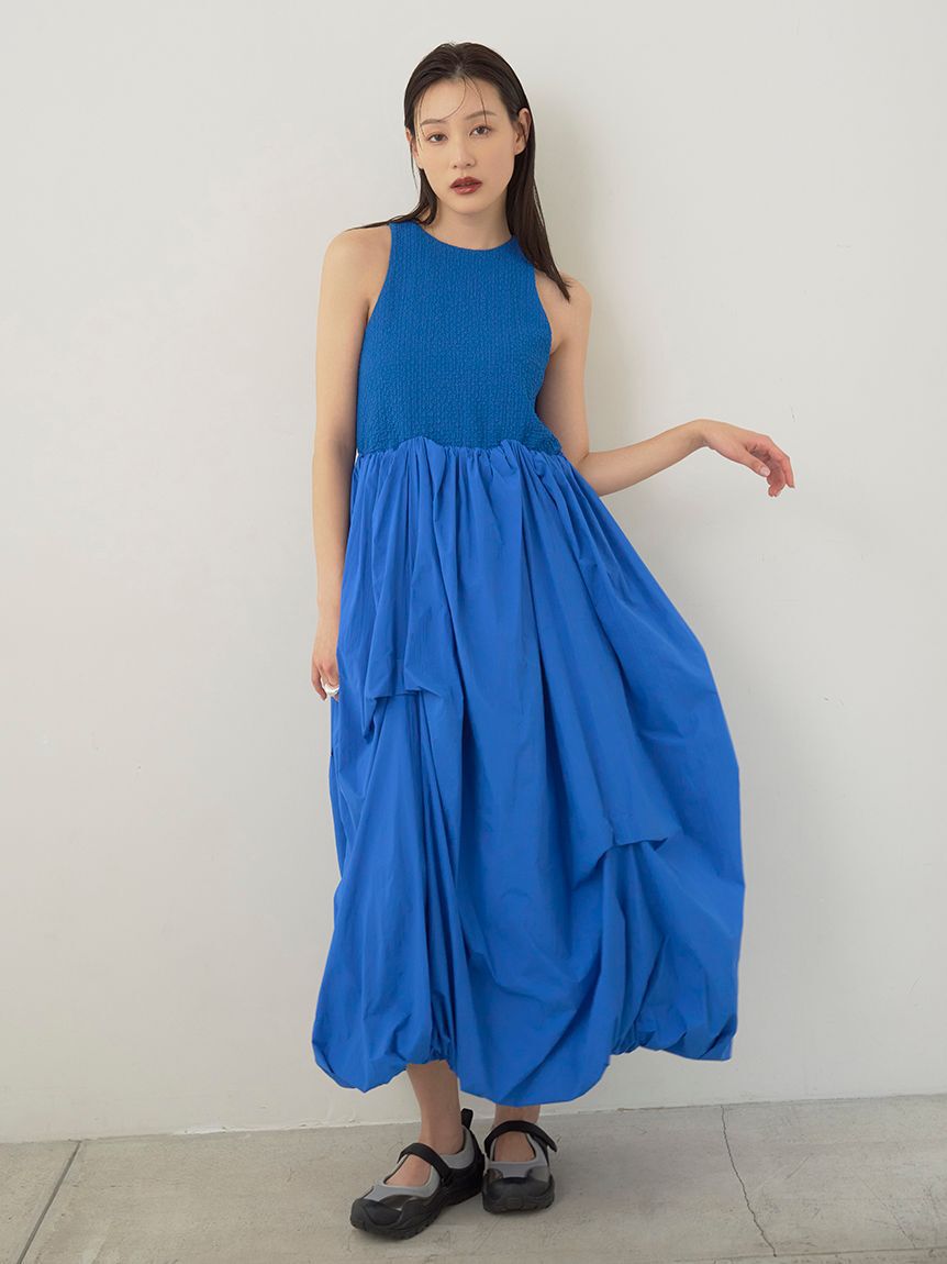 emmi atelier「膨れジャガードカットドッキングワンピース」|ワンピース|