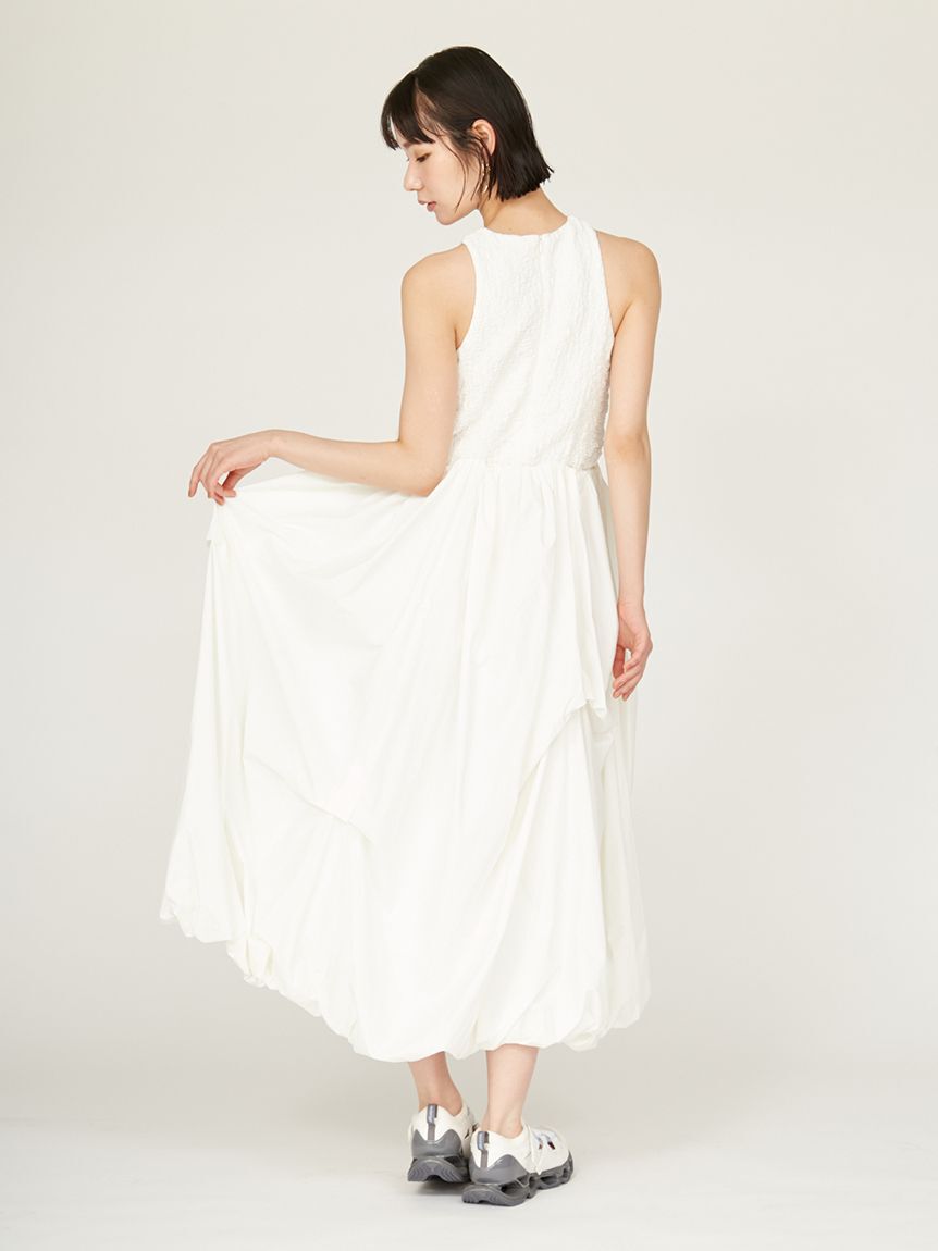 emmi atelier「膨れジャガードカットドッキングワンピース」|ワンピース|