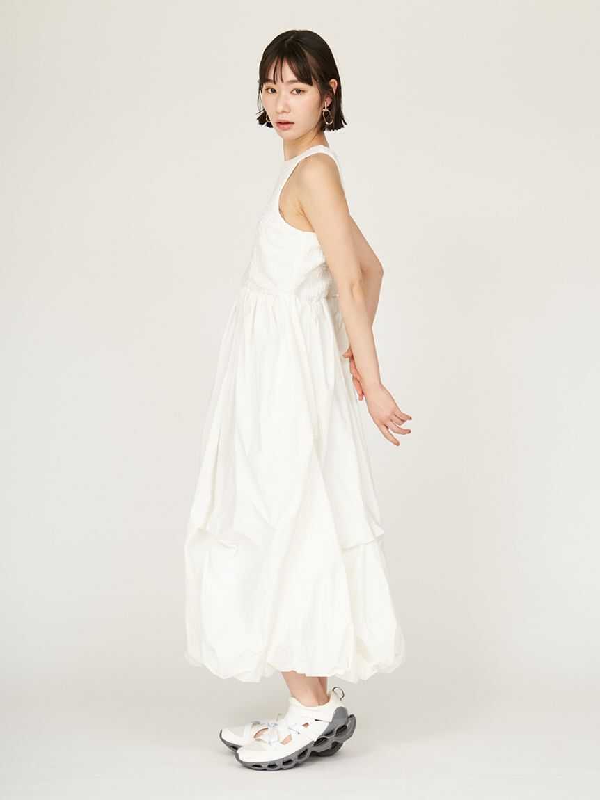 emmi atelier「膨れジャガードカットドッキングワンピース」|ワンピース|