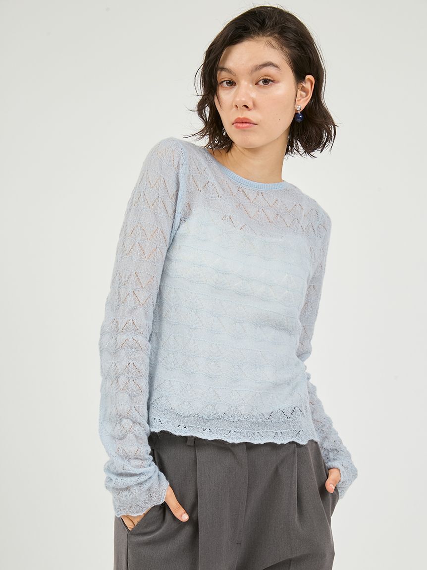 emmi atelier「モヘヤ混2wayニットトップス」|ニット・セーター|