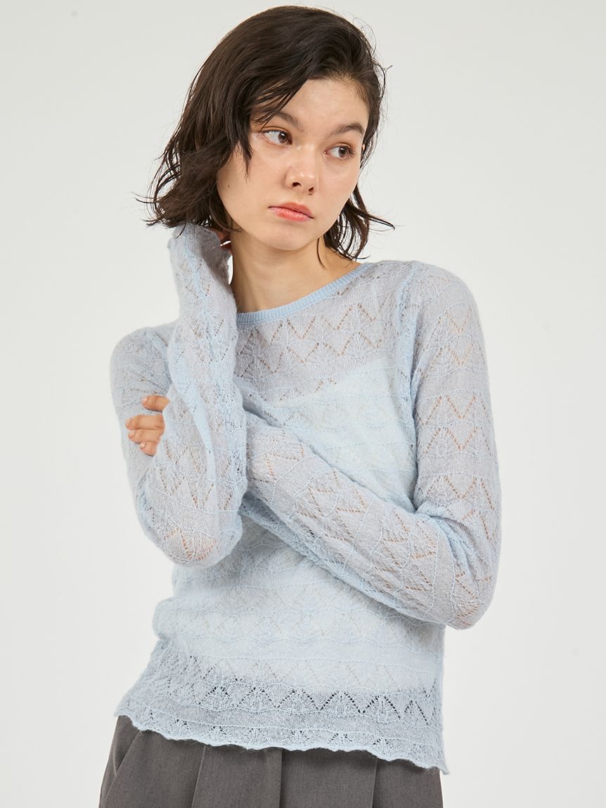 emmi atelier「モヘヤ混2wayニットトップス」|ニット・セーター|