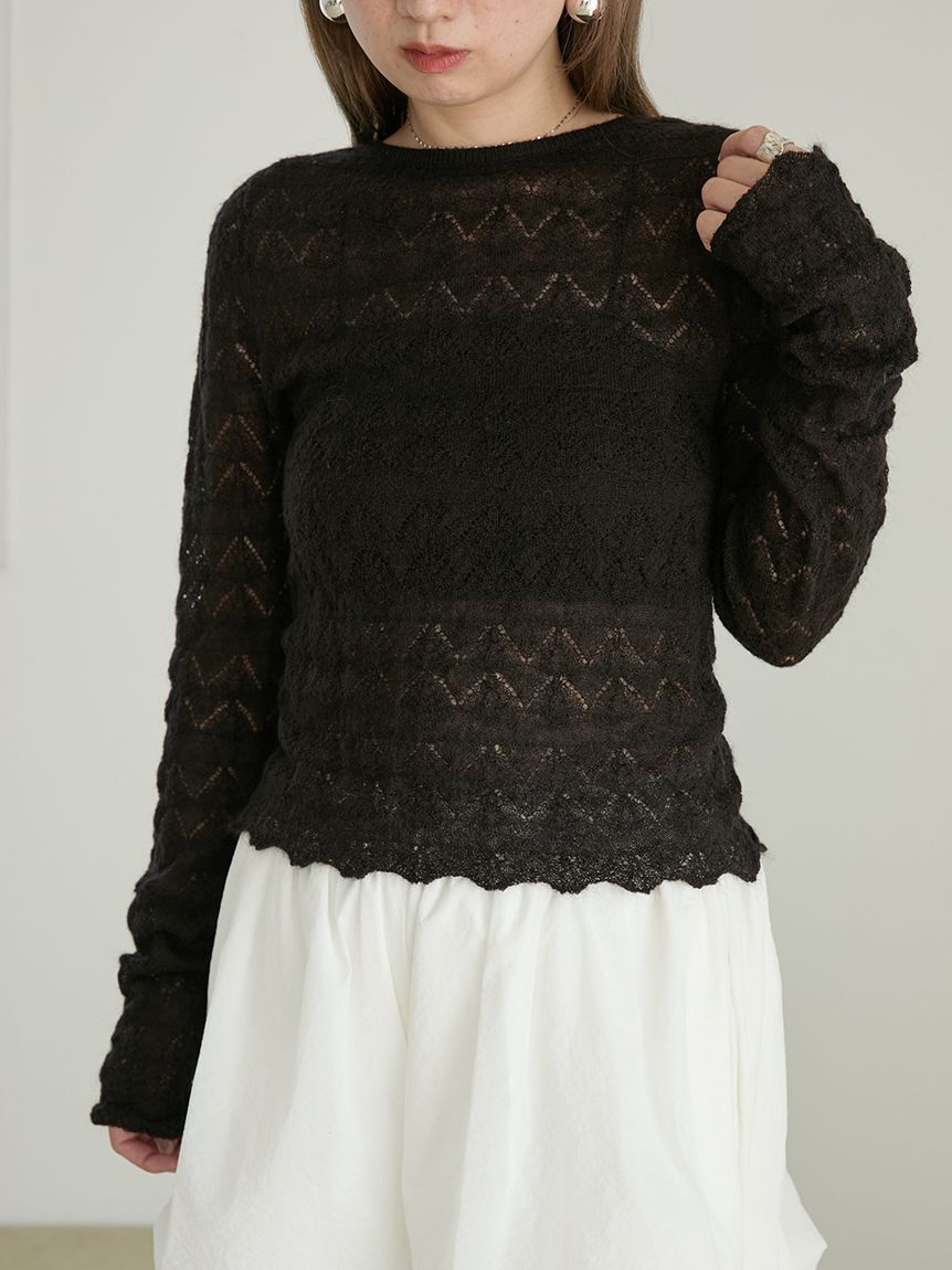 emmi atelier「モヘヤ混2wayニットトップス」|ニット・セーター|