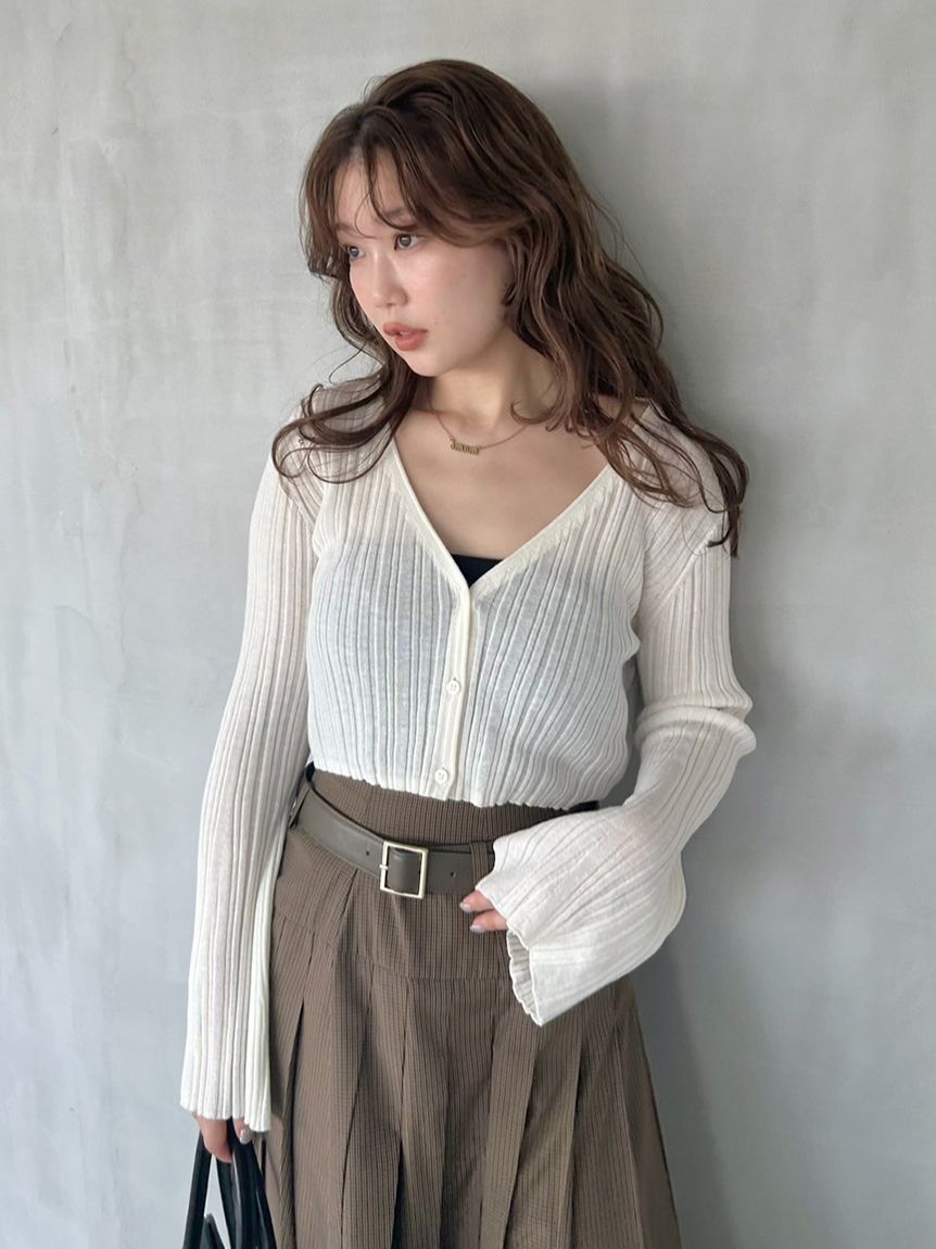 SNIDEL「シンプルリブカーディガン」|カーディガン|