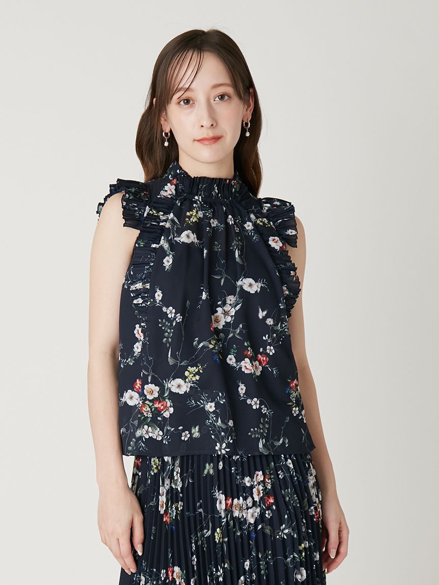 FRAY I.D「フラワープリントギャザーフリルブラウス」|シャツ・ブラウス|