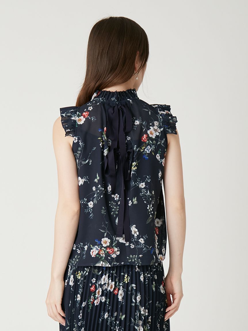 FRAY I.D「フラワープリントギャザーフリルブラウス」|シャツ・ブラウス|