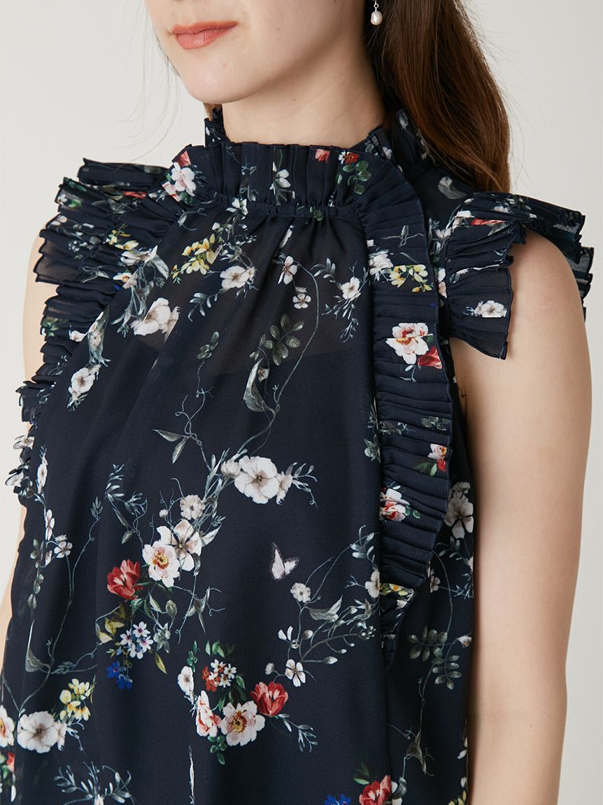 FRAY I.D「フラワープリントギャザーフリルブラウス」|シャツ・ブラウス|