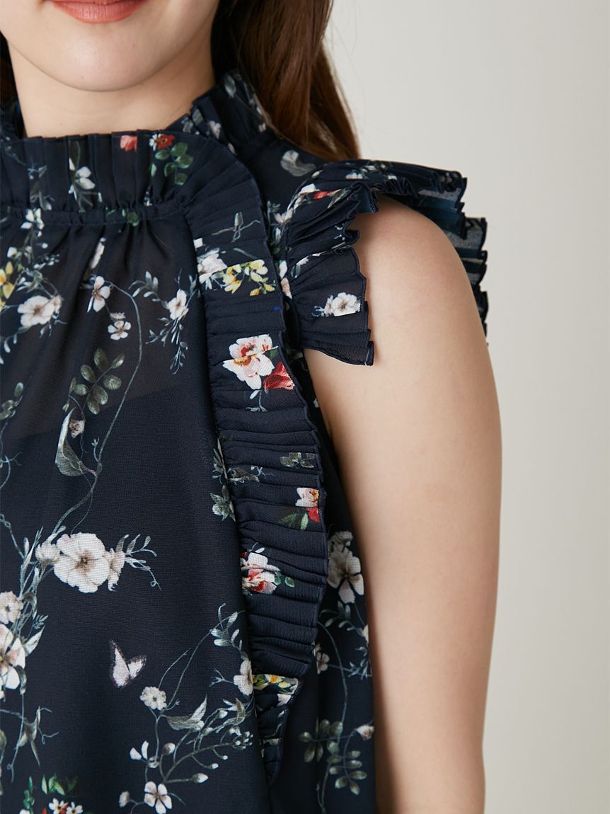 FRAY I.D「フラワープリントギャザーフリルブラウス」|シャツ・ブラウス|