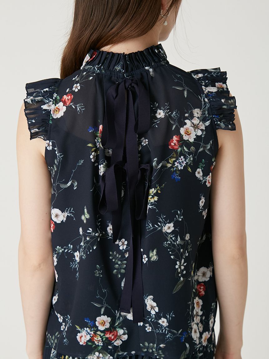 FRAY I.D「フラワープリントギャザーフリルブラウス」|シャツ・ブラウス|