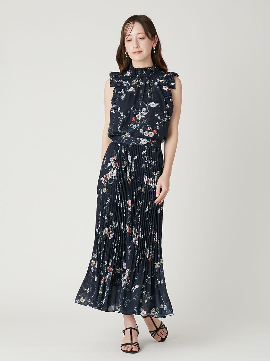 FRAY I.D「フラワープリントギャザーフリルブラウス」|シャツ・ブラウス|