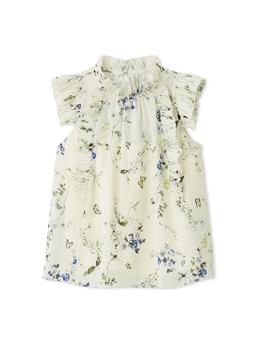 FRAY I.D「フラワープリントギャザーフリルブラウス」|シャツ・ブラウス|