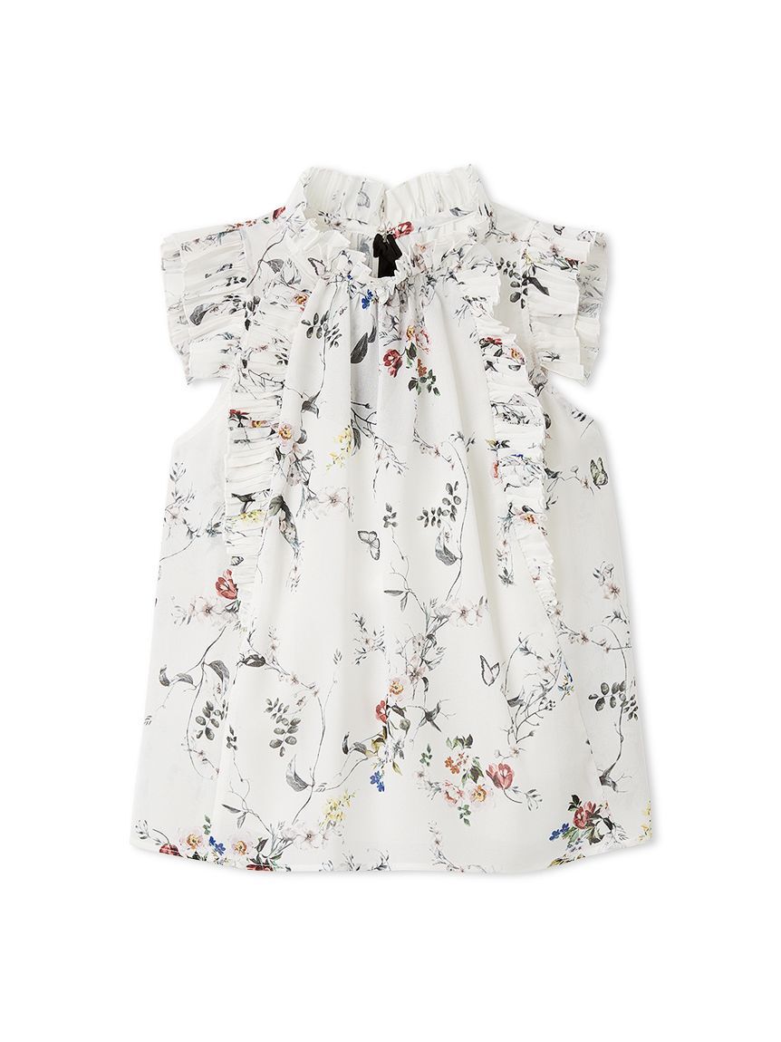 FRAY I.D「フラワープリントギャザーフリルブラウス」|シャツ・ブラウス|