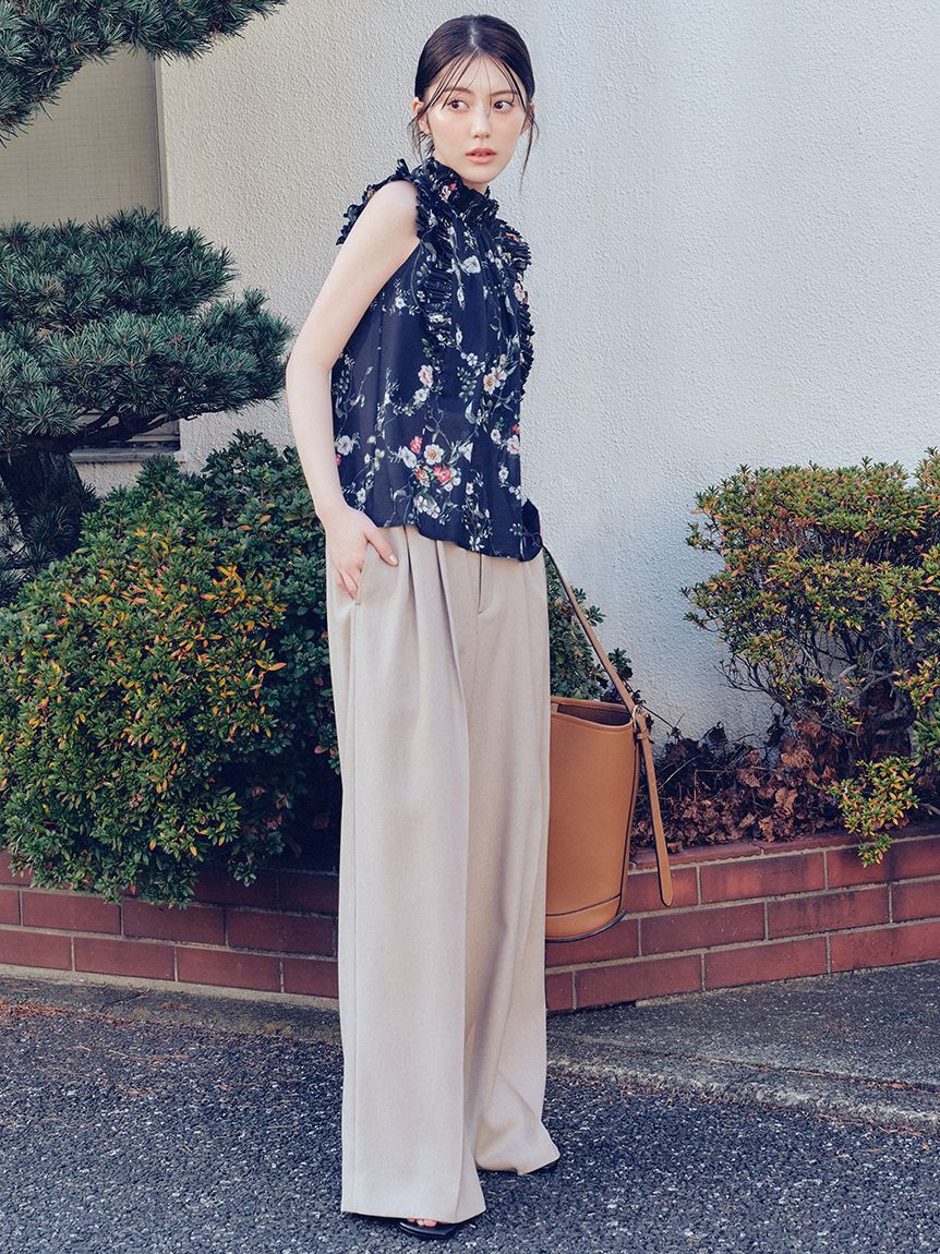 FRAY I.D「フラワープリントギャザーフリルブラウス」|シャツ・ブラウス|