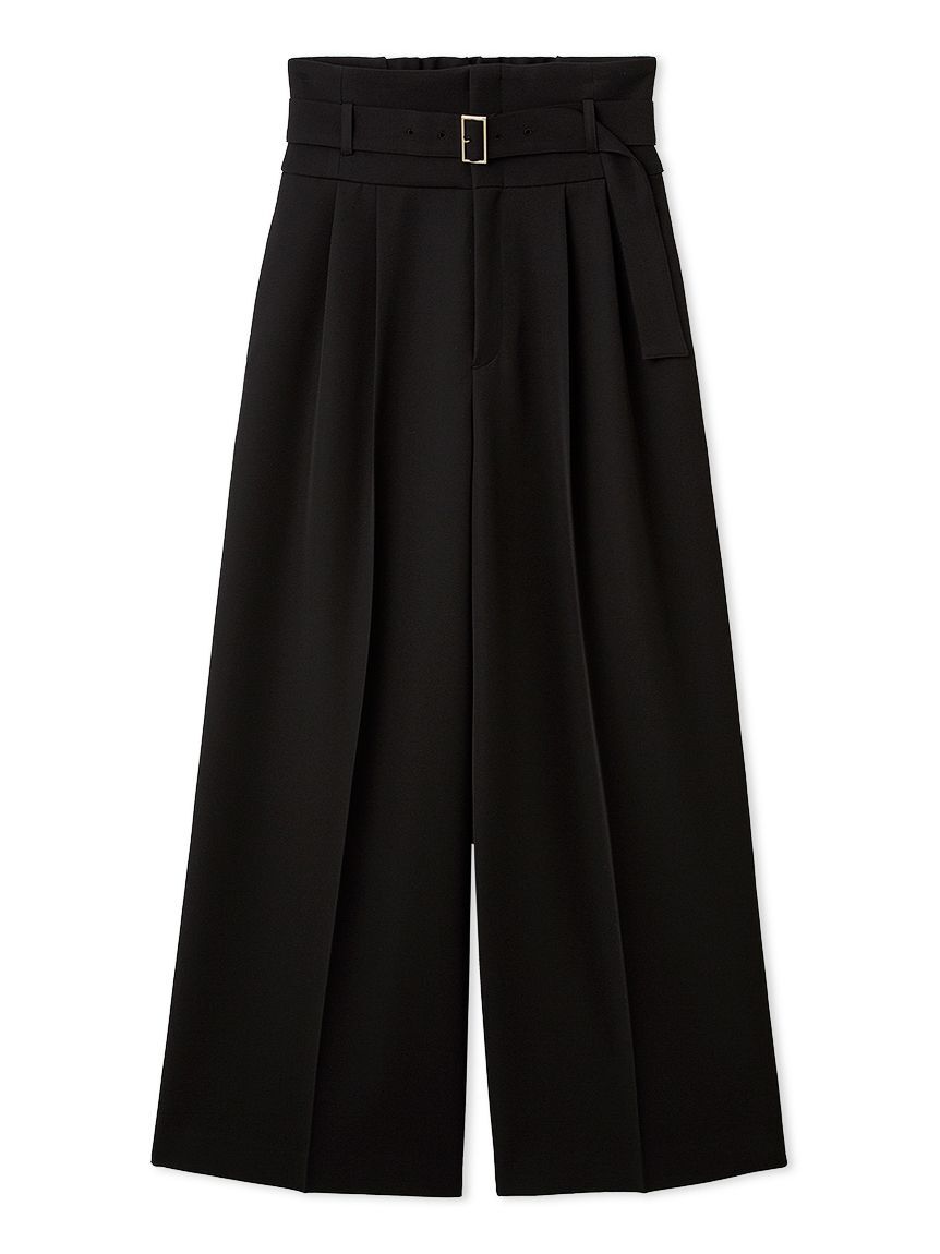 FRAY I.D「ハイウエストベルトパンツ／UVカット」|チノ|BLK