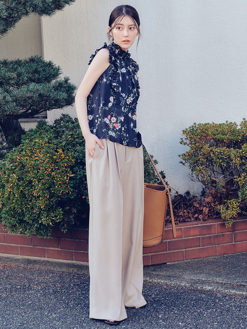 FRAY I.D「ハイウエストベルトパンツ／UVカット」|チノ|