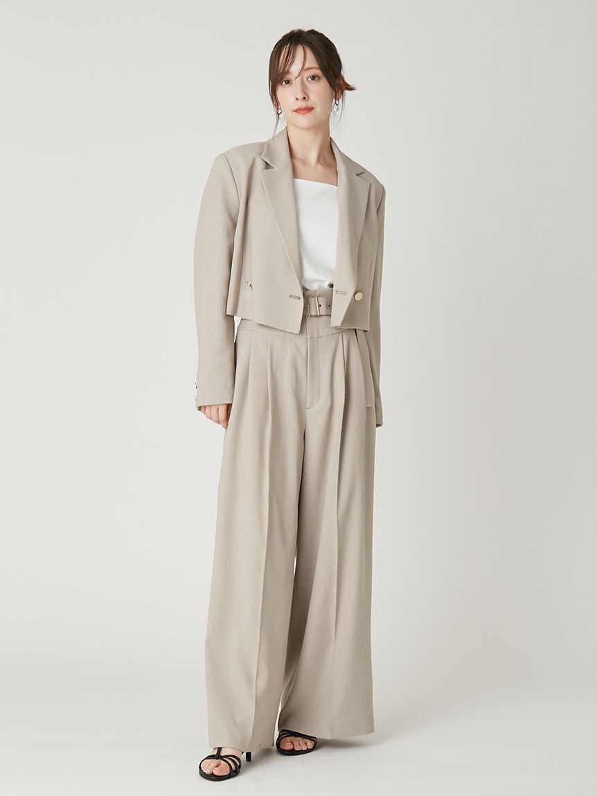 FRAY I.D「ハイウエストベルトパンツ／UVカット」|チノ|