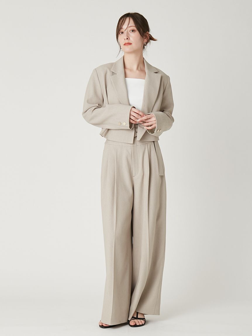 FRAY I.D「ハイウエストベルトパンツ／UVカット」|チノ|