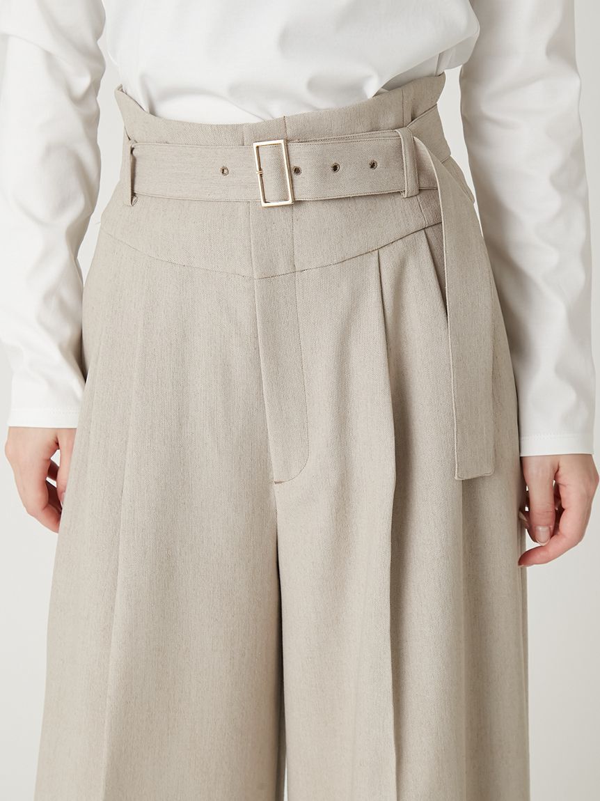 FRAY I.D「ハイウエストベルトパンツ／UVカット」|チノ|